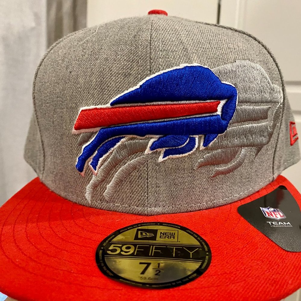 New Rare Buffalo Bills New Era Throwback 59Fifty Fitted Team Screen Hat 7 3/8 - Picture 2 of 4